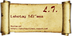 Lehotay Tímea névjegykártya